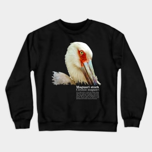 Maguari stork tropical bird white text Crewneck Sweatshirt